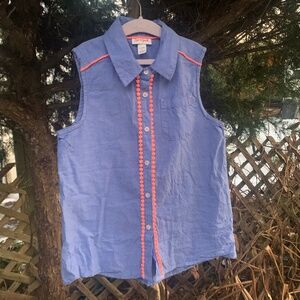 Cat and Jack girls button down tank top with collar